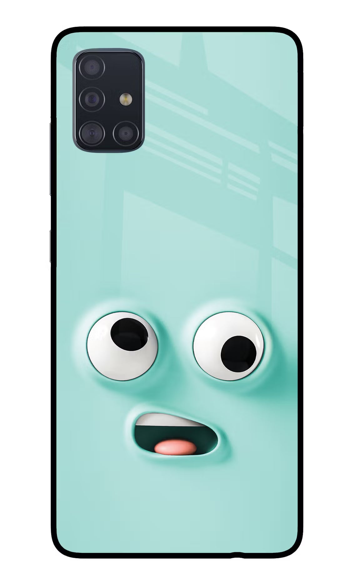 Funny Cartoon Samsung A51 Glass Case Back Cover by Casekaro