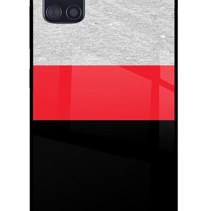 Tri Color Pattern Samsung A51 Glass Case Back Cover by Casekaro