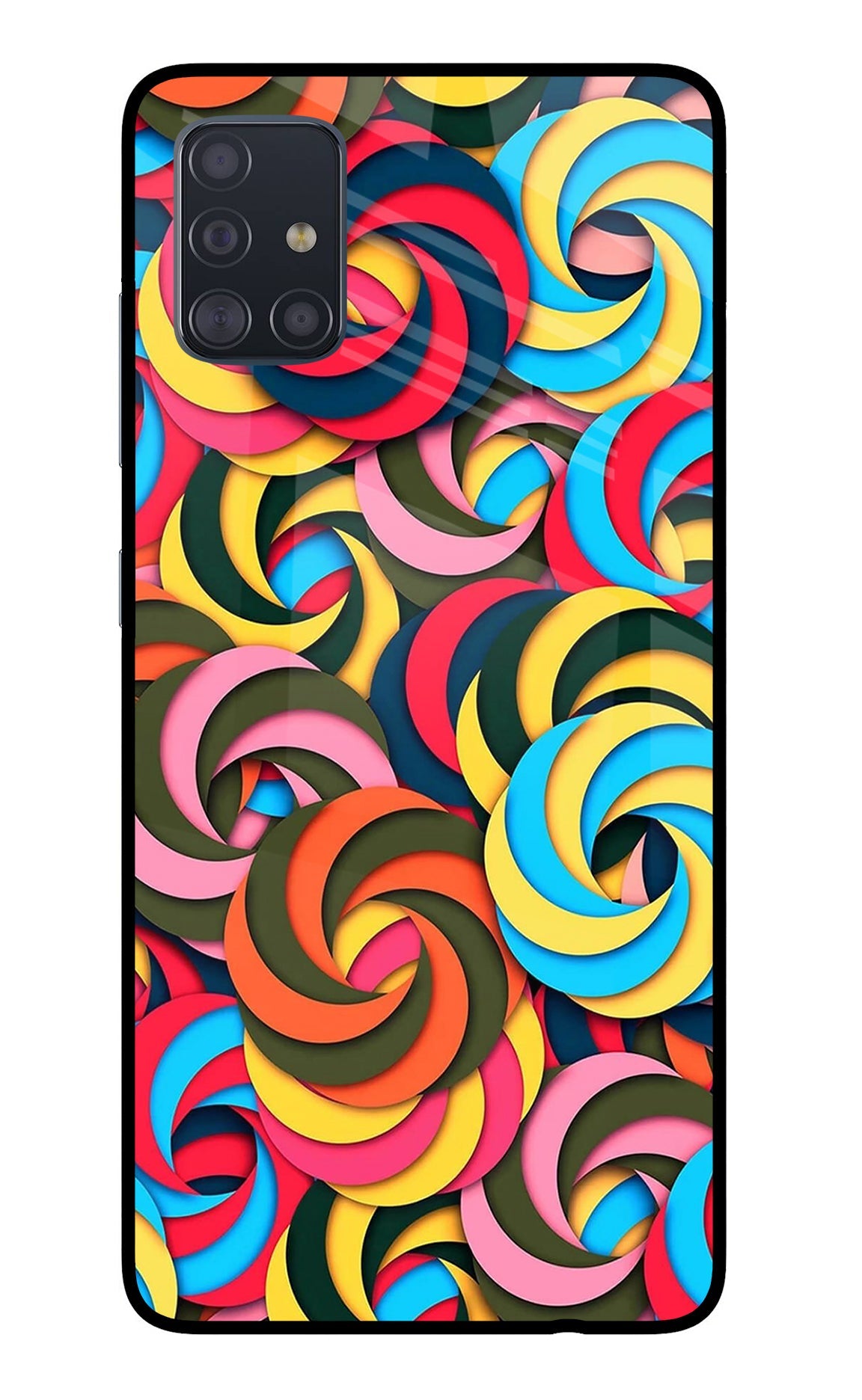 Spiral Pattern Samsung A51 Glass Case