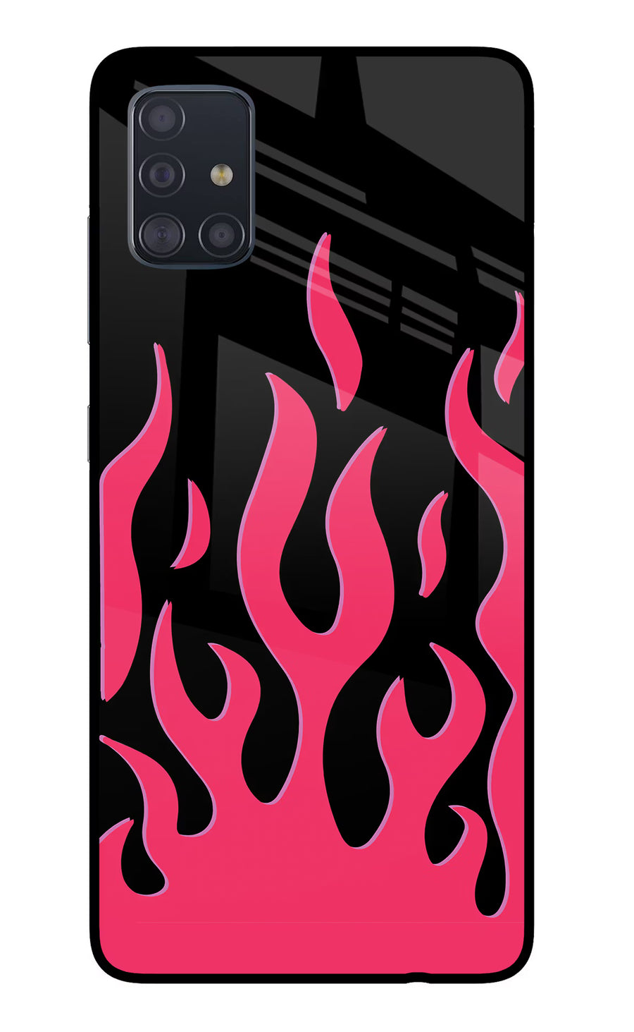Fire Flames Samsung A51 Back Cover, Glass case