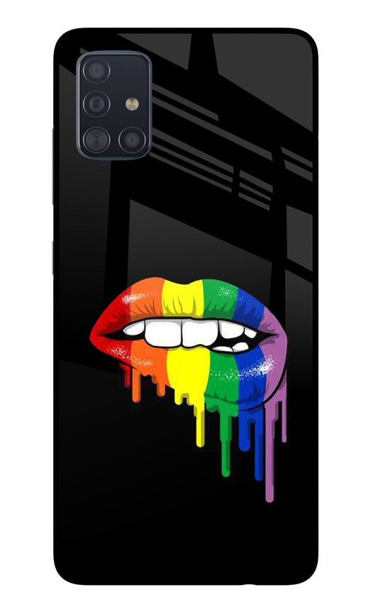 Lips Biting Samsung A51 Glass Case