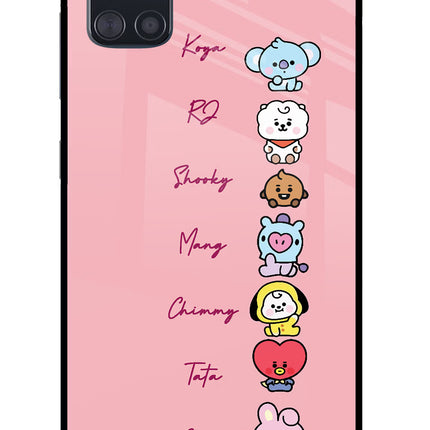 BTS names Samsung A51 Glass Case Back Cover by Casekaro