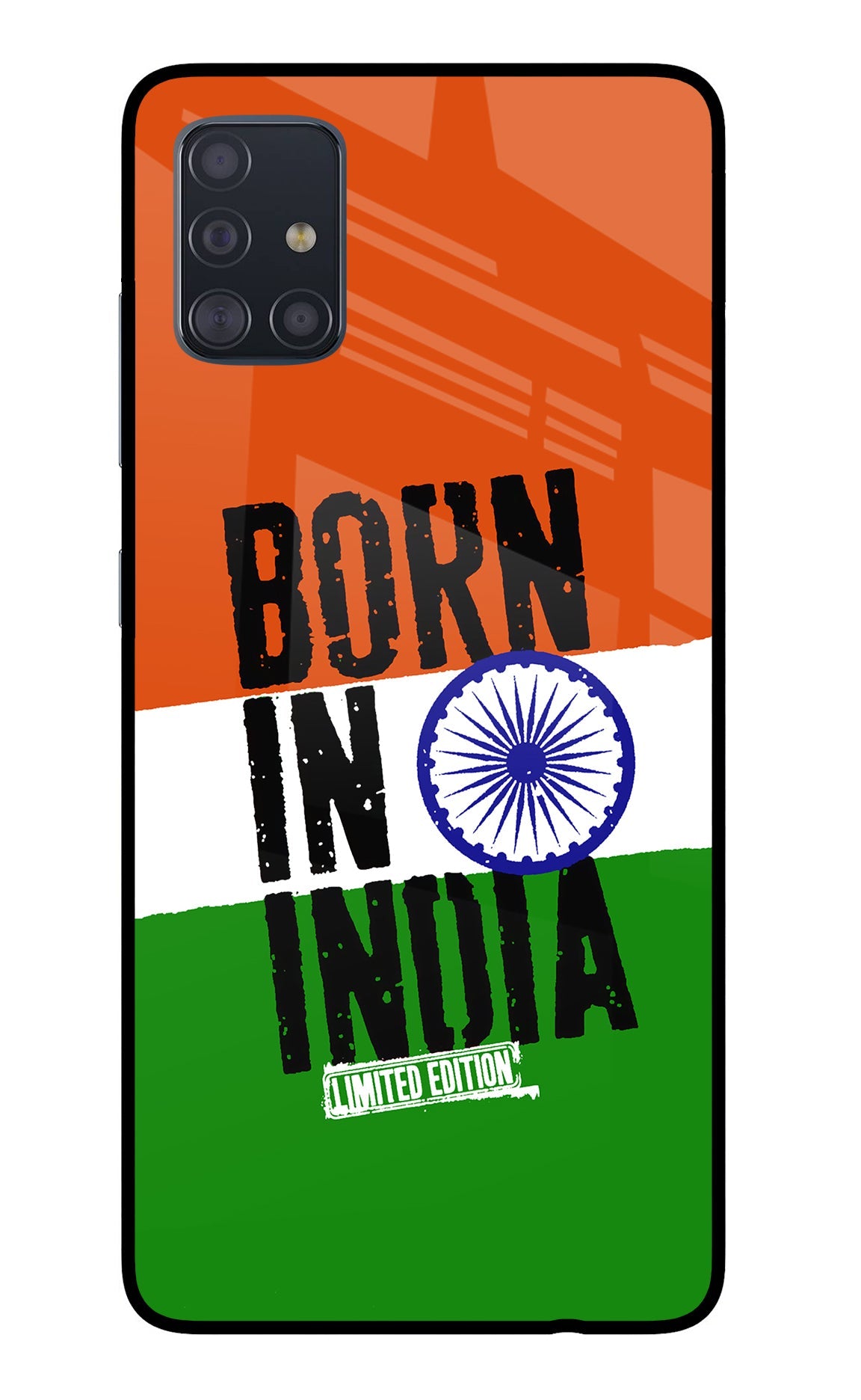 Born in India Samsung A51 Glass Case