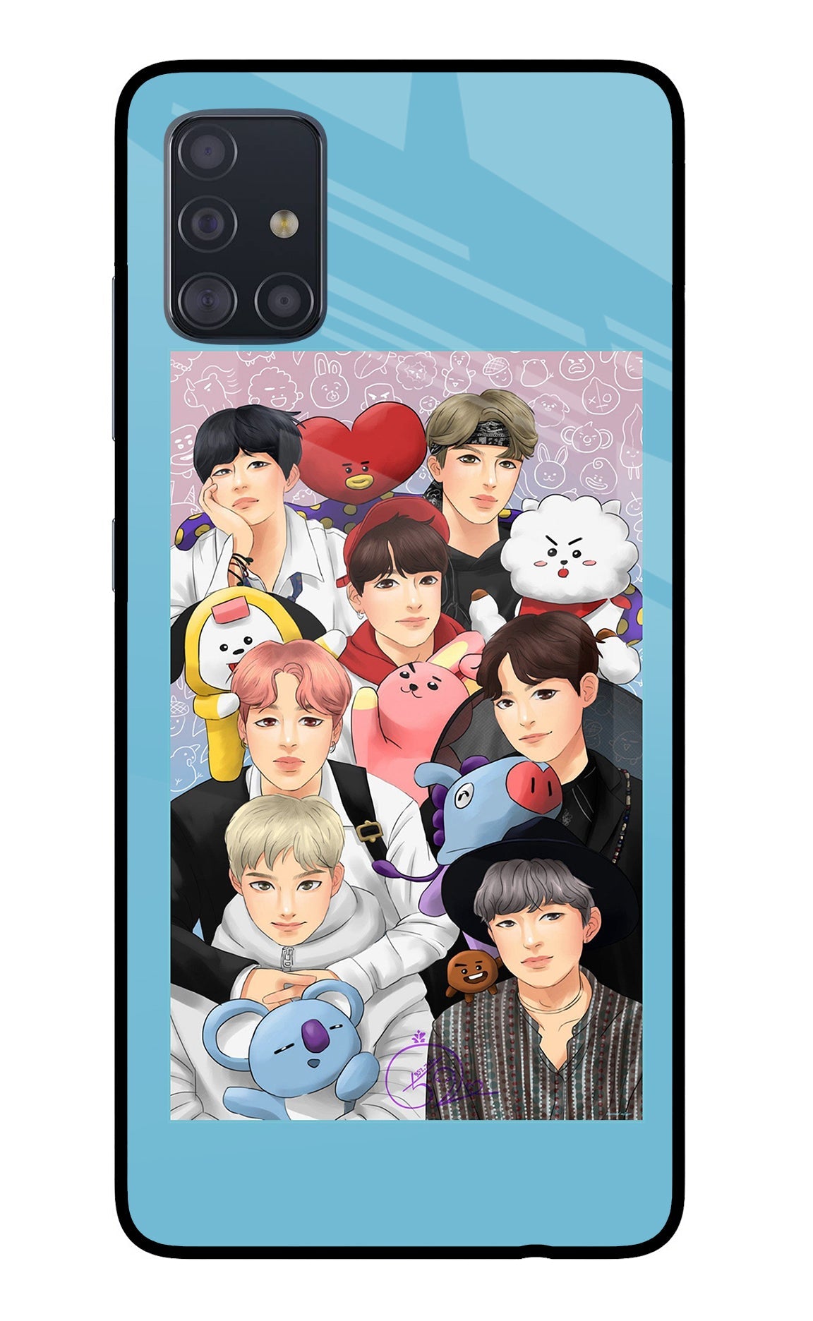 BTS with animals Samsung A51 Back Cover