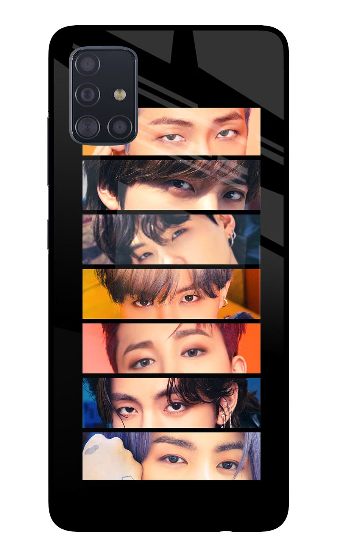 BTS Eyes Samsung A51 Glass Case Back Cover by Casekaro