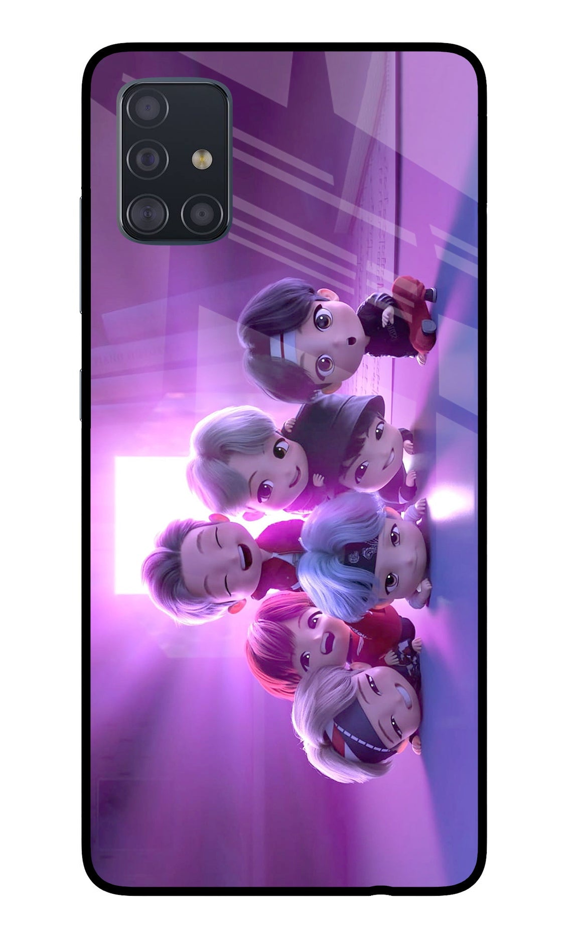 BTS Chibi Samsung A51 Glass Case