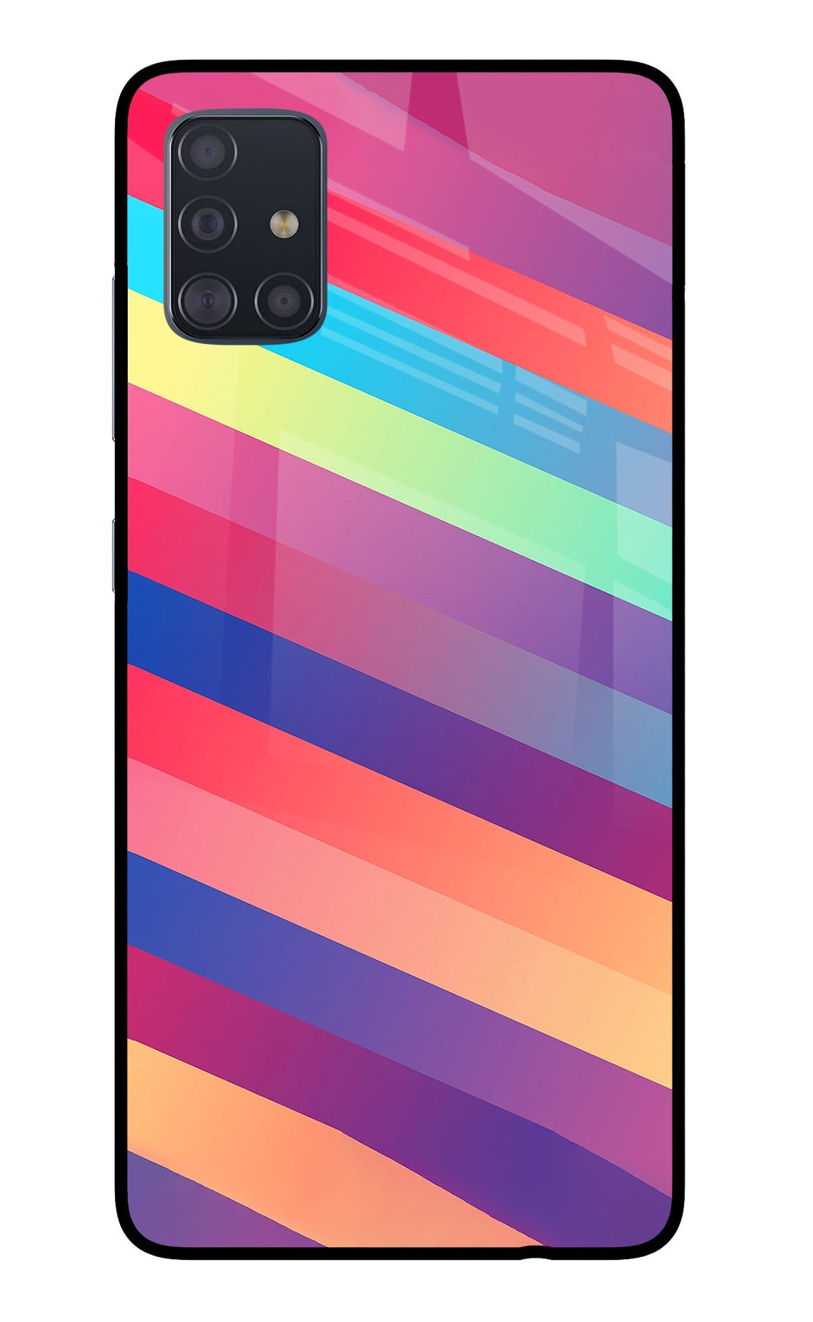 Stripes color Samsung A51 Glass Case