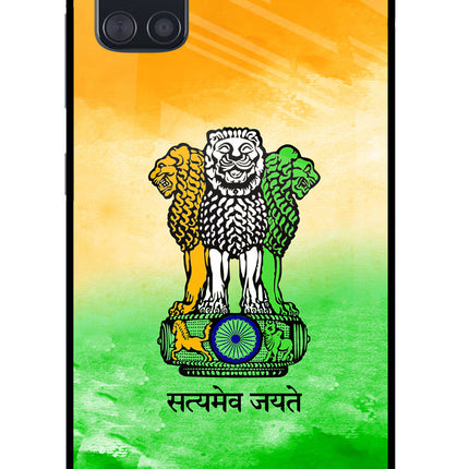 Satyamev Jayate Flag Samsung A51 Glass Case Back Cover by Casekaro