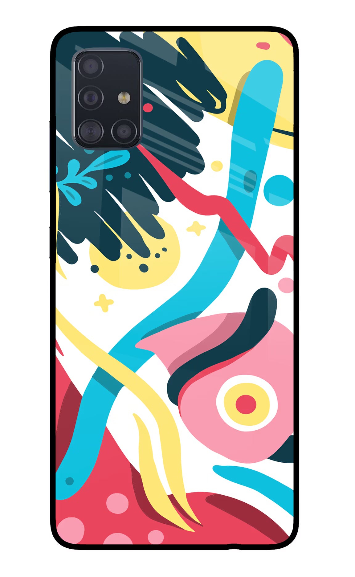 Trippy Samsung A51 Glass Case Back Cover by Casekaro