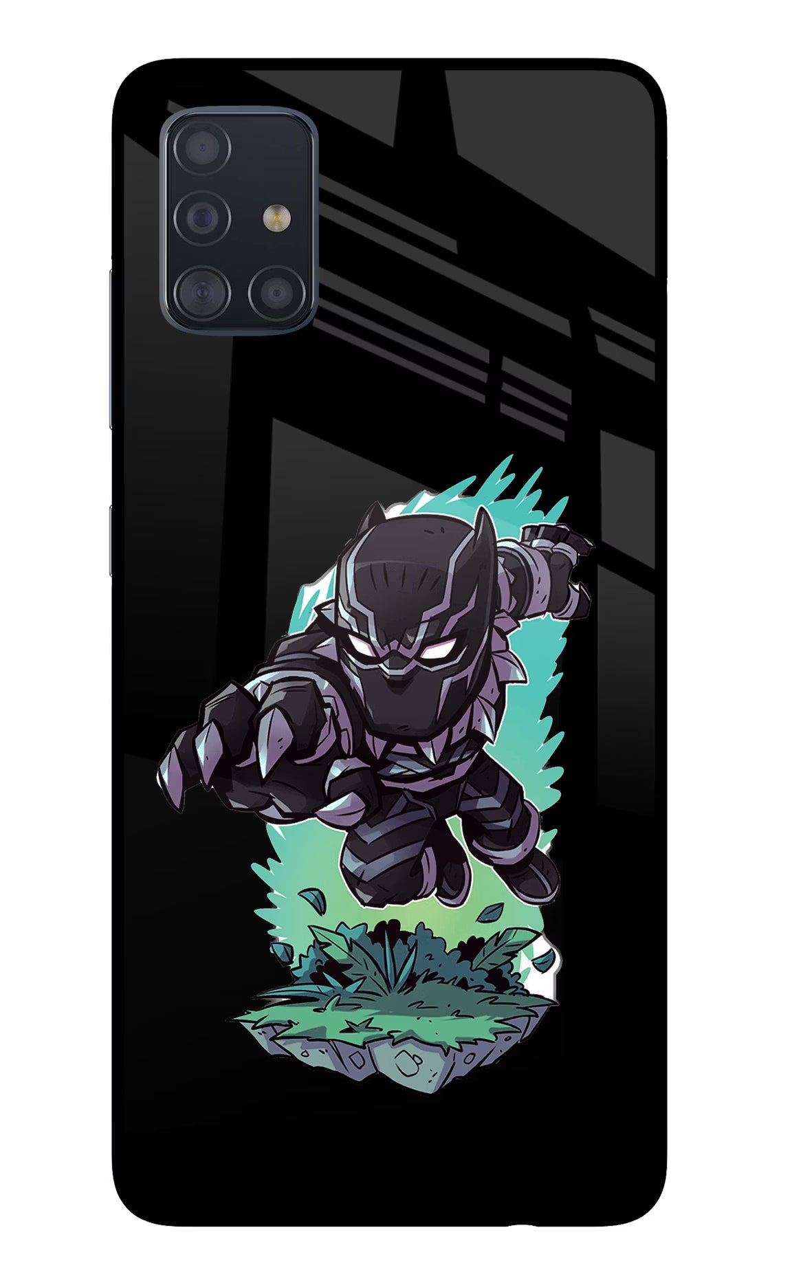 Black Panther Samsung A51 Glass Case Back Cover by Casekaro