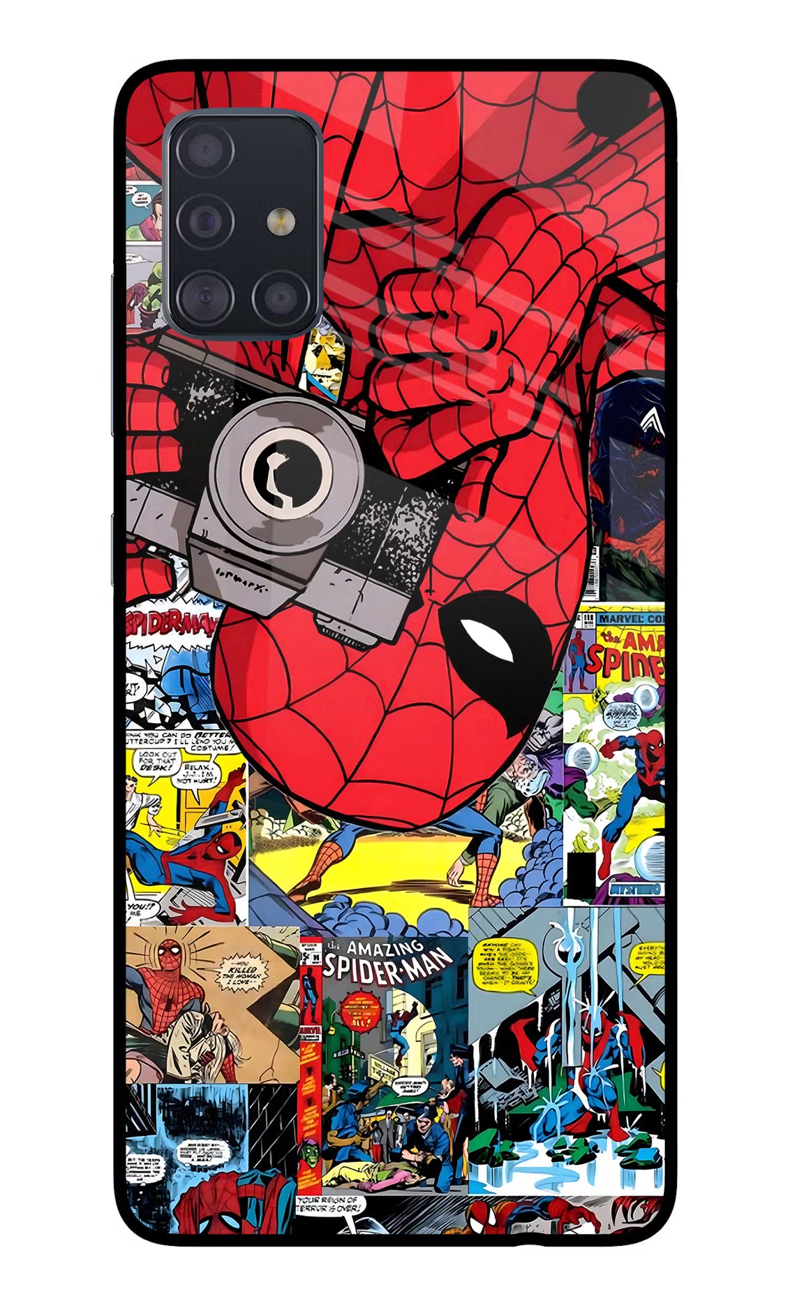 Spider Man Samsung A51 Glass Case Back Cover by Casekaro