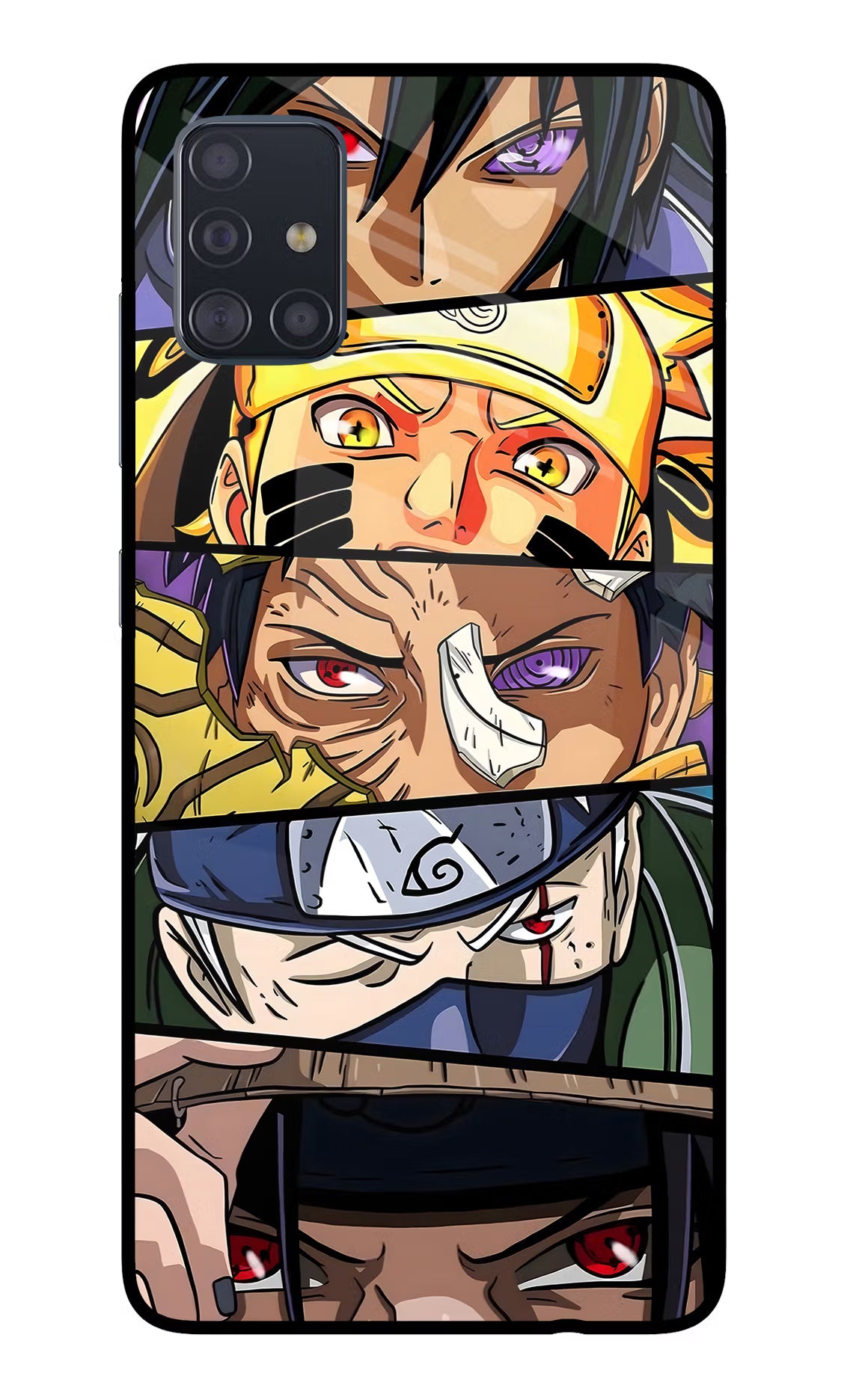 Naruto Character Samsung A51 Glass Case Back Cover by Casekaro