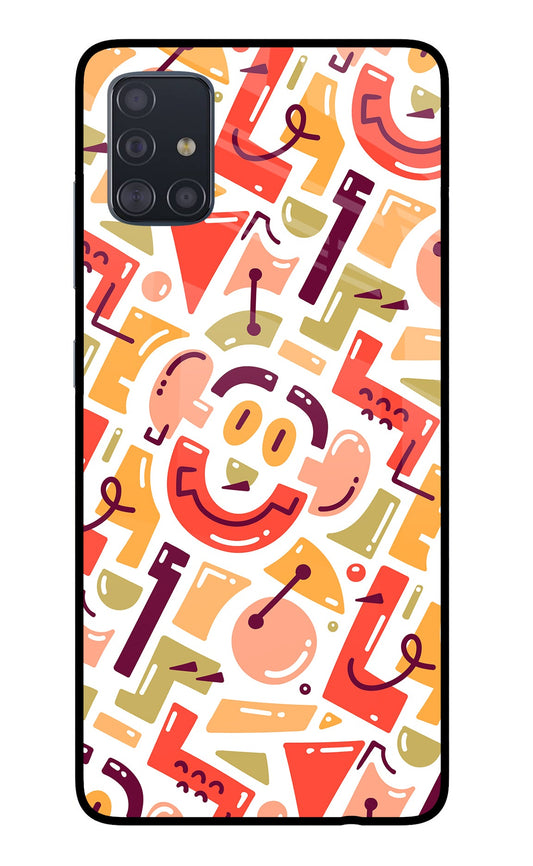 Doodle Pattern Samsung A51 Glass Case