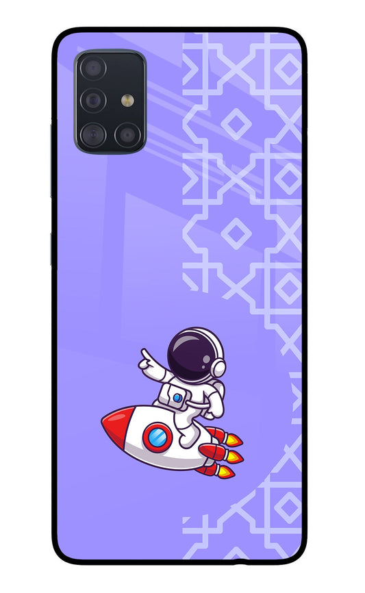 Cute Astronaut Samsung A51 Glass Case