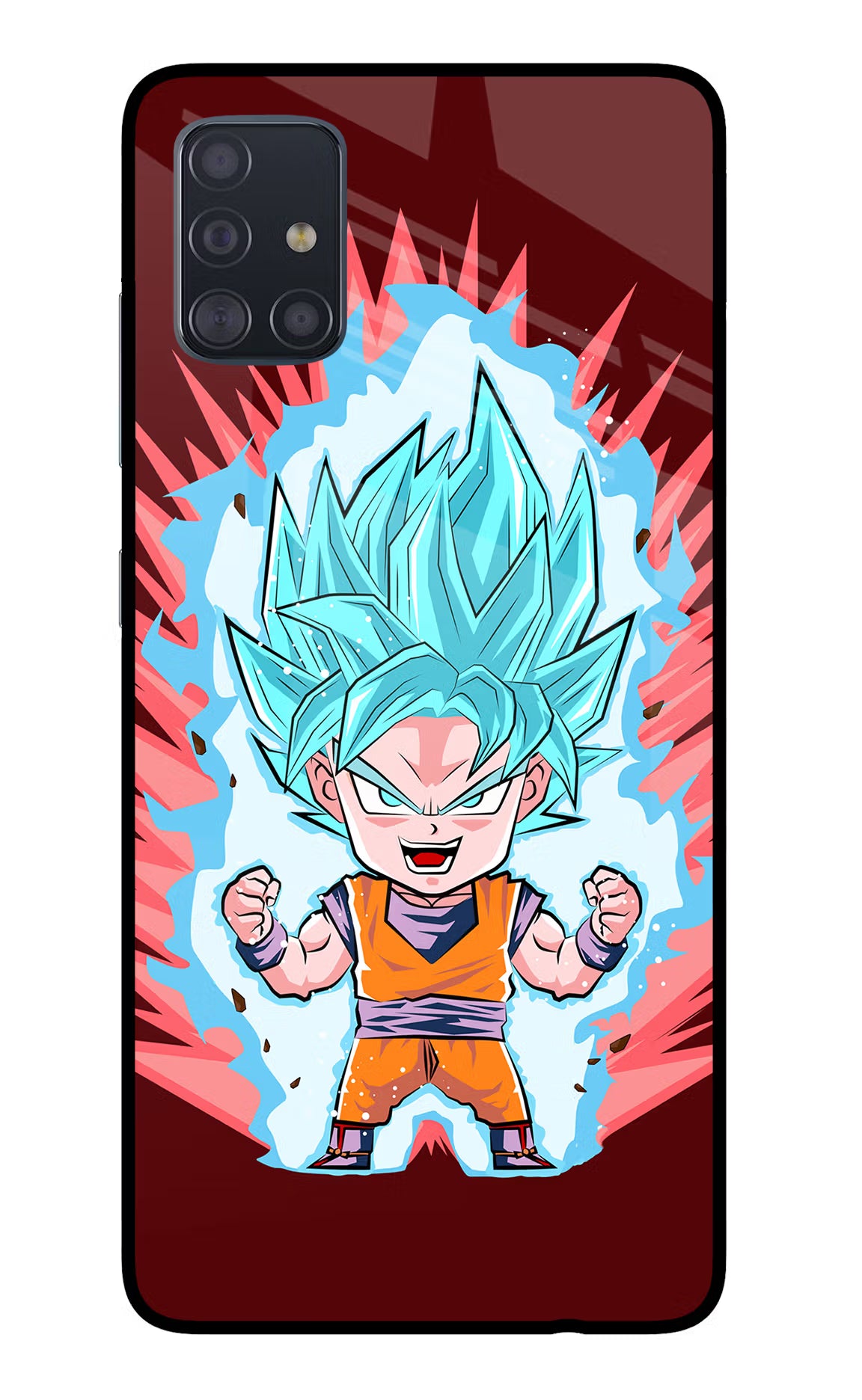 Goku Little Samsung A51 Glass Case Back Cover by Casekaro