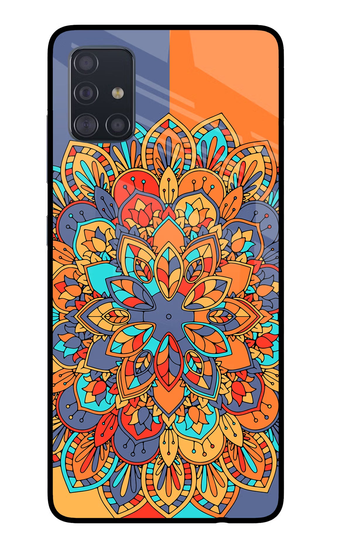 Color Mandala Samsung A51 Glass Case Back Cover by Casekaro