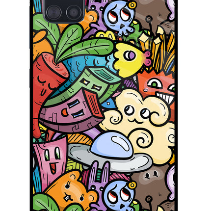 Veggie Doodle Samsung A51 Glass Case Back Cover by Casekaro