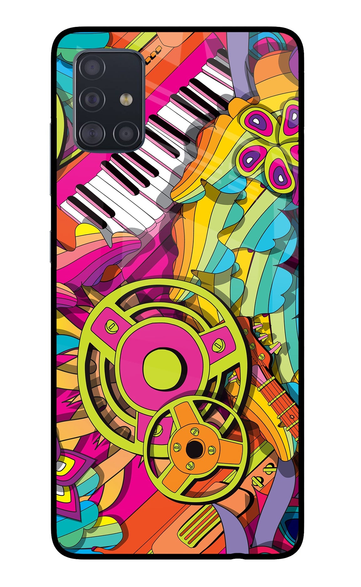 Music Doodle Samsung A51 Glass Case