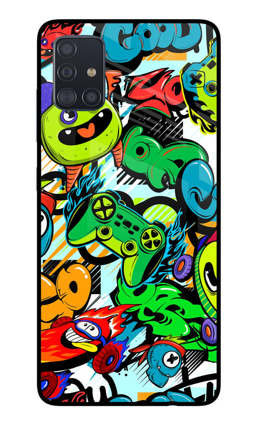 Game Doodle Samsung A51 Glass Case