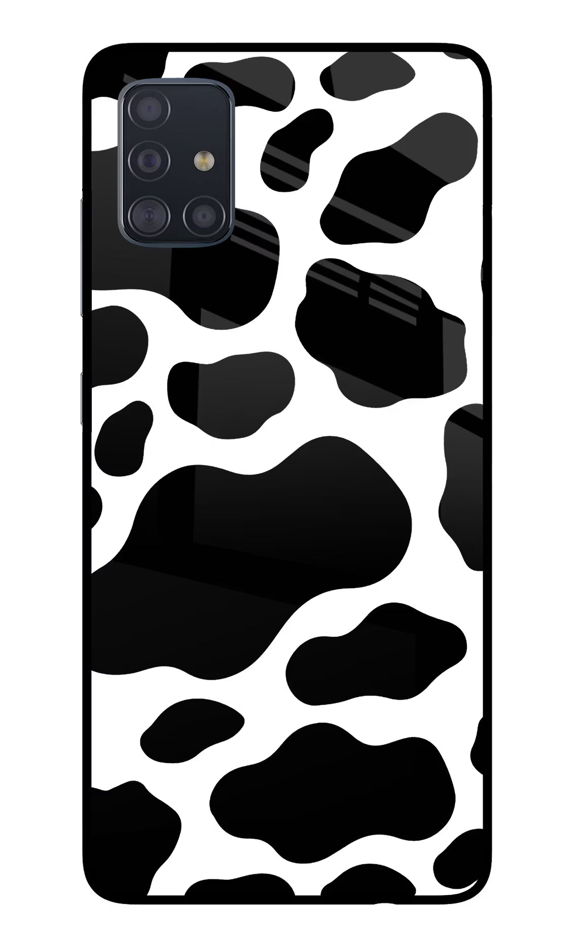 Cow Spots Samsung A51 Glass Case Back Cover by Casekaro