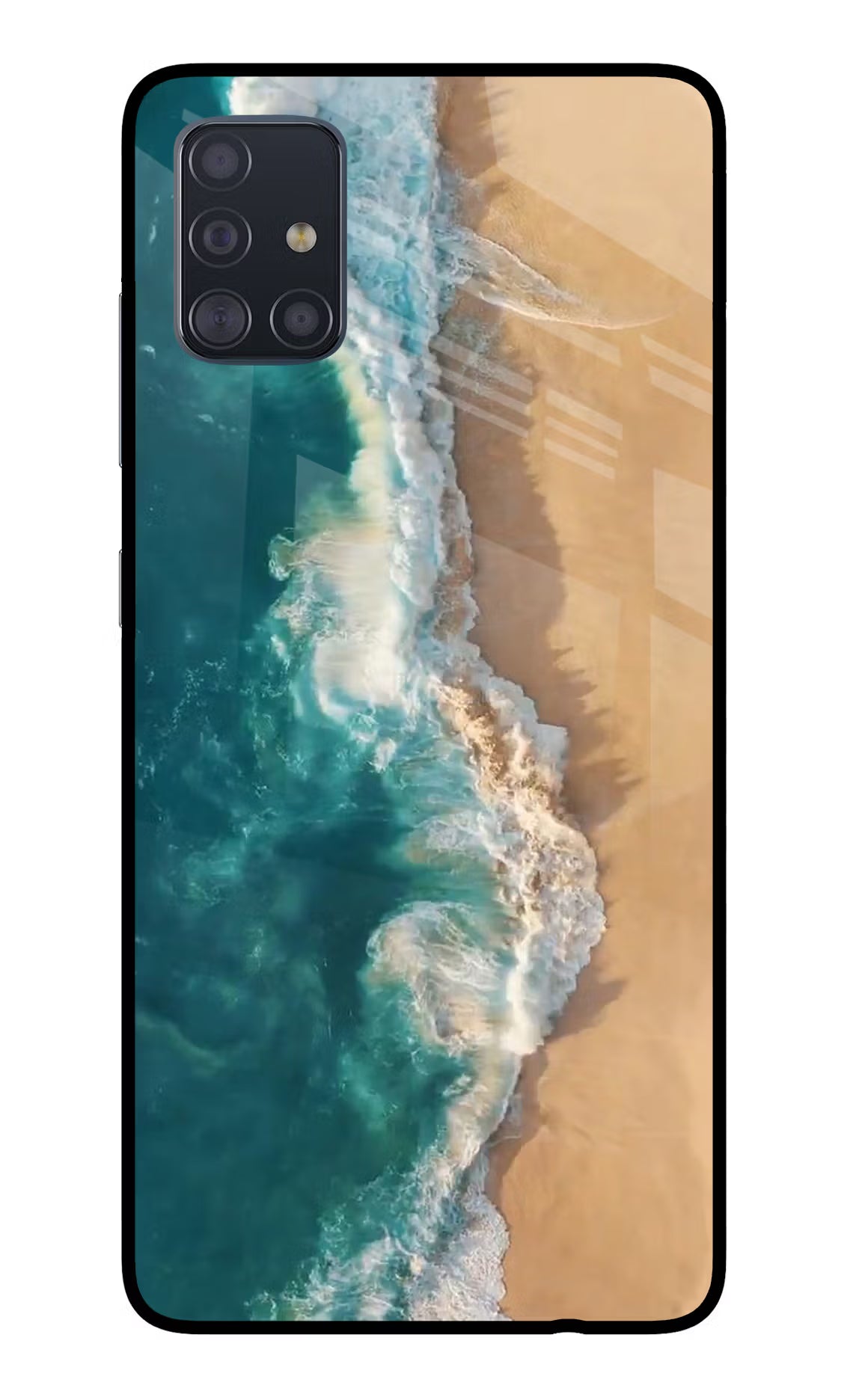 Ocean Beach Samsung A51 Glass Case Back Cover by Casekaro