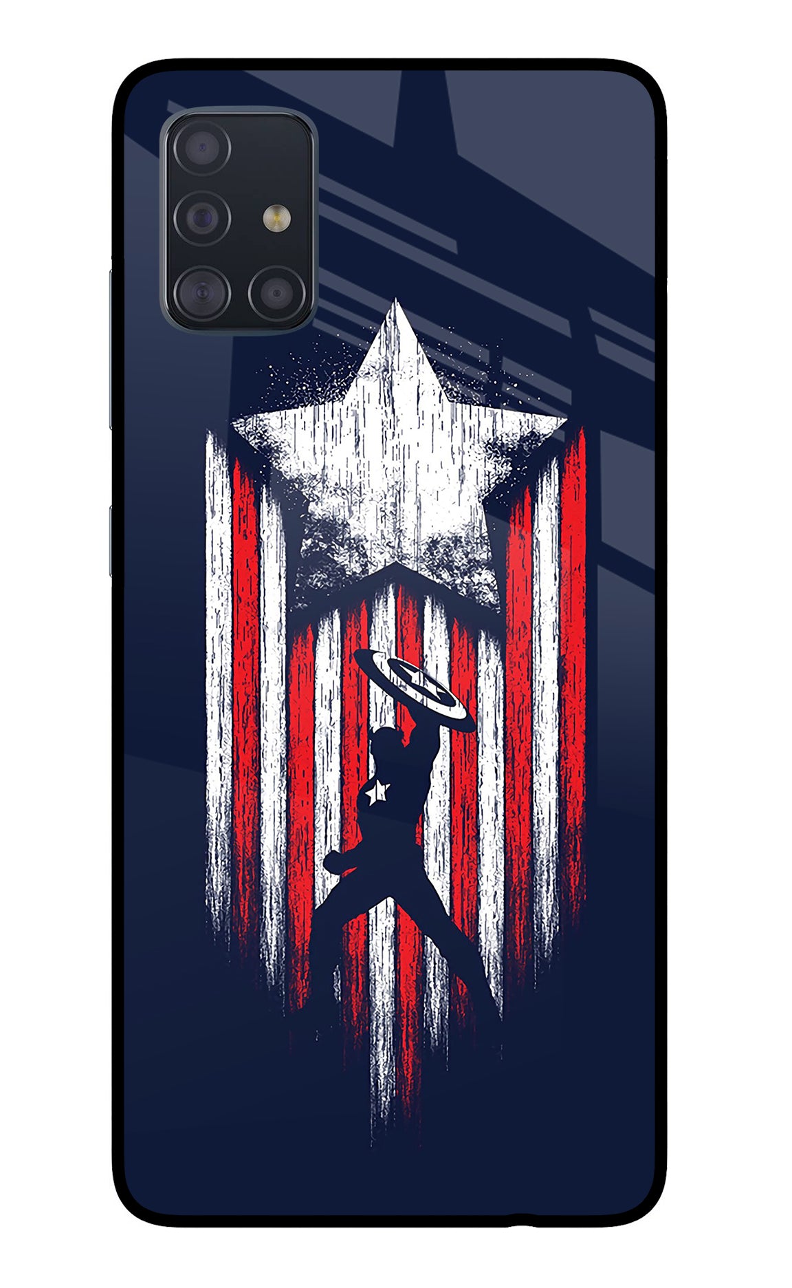 Captain America Marvel Art Samsung A51 Glass Case