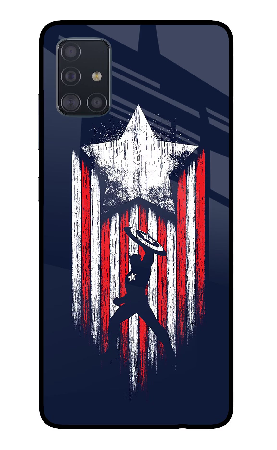 Captain America Marvel Art Samsung A51 Glass Case Back Cover by Casekaro