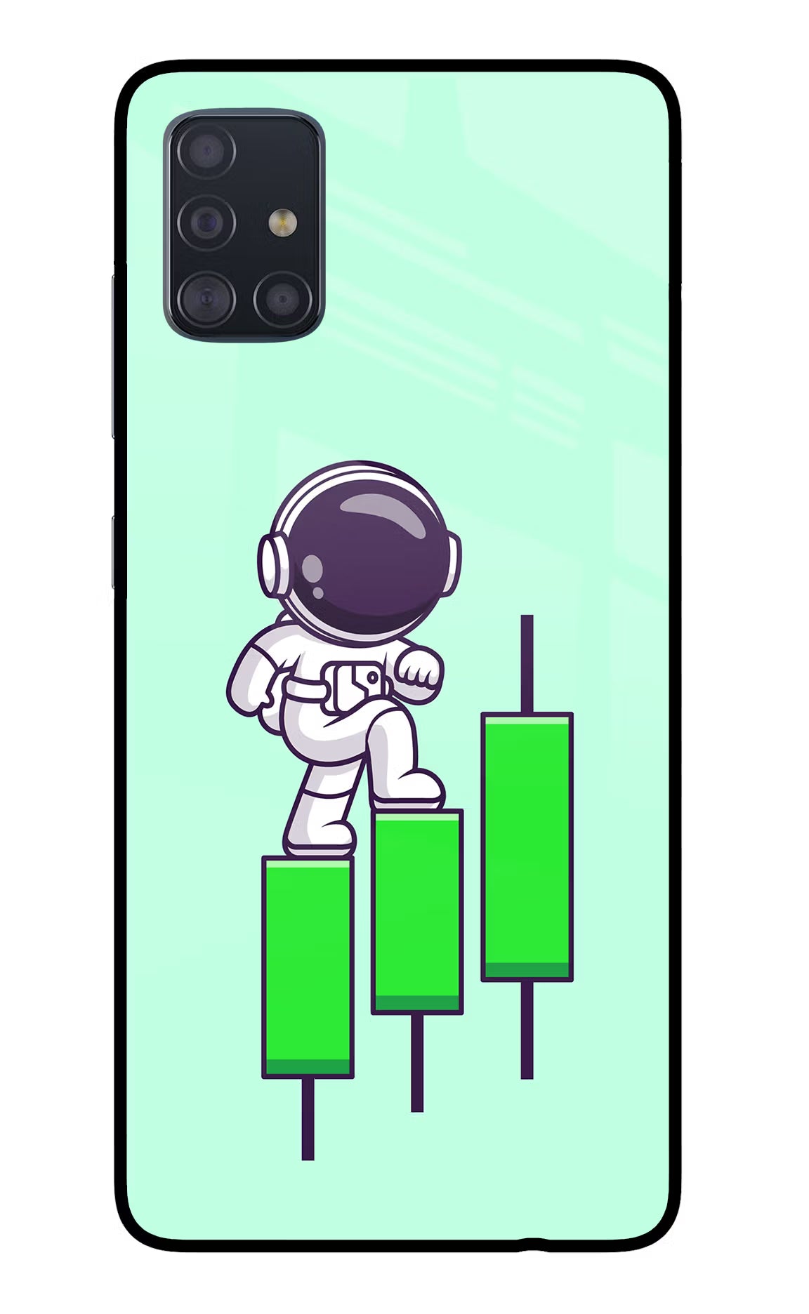 Astronaut Trader Samsung A51 Glass Case