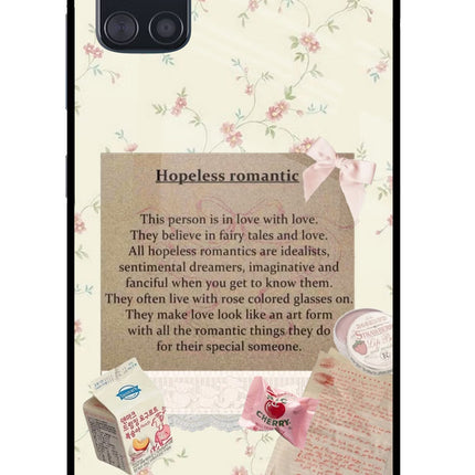 Hopeless Romantic Samsung A51 Glass Case Back Cover by Casekaro