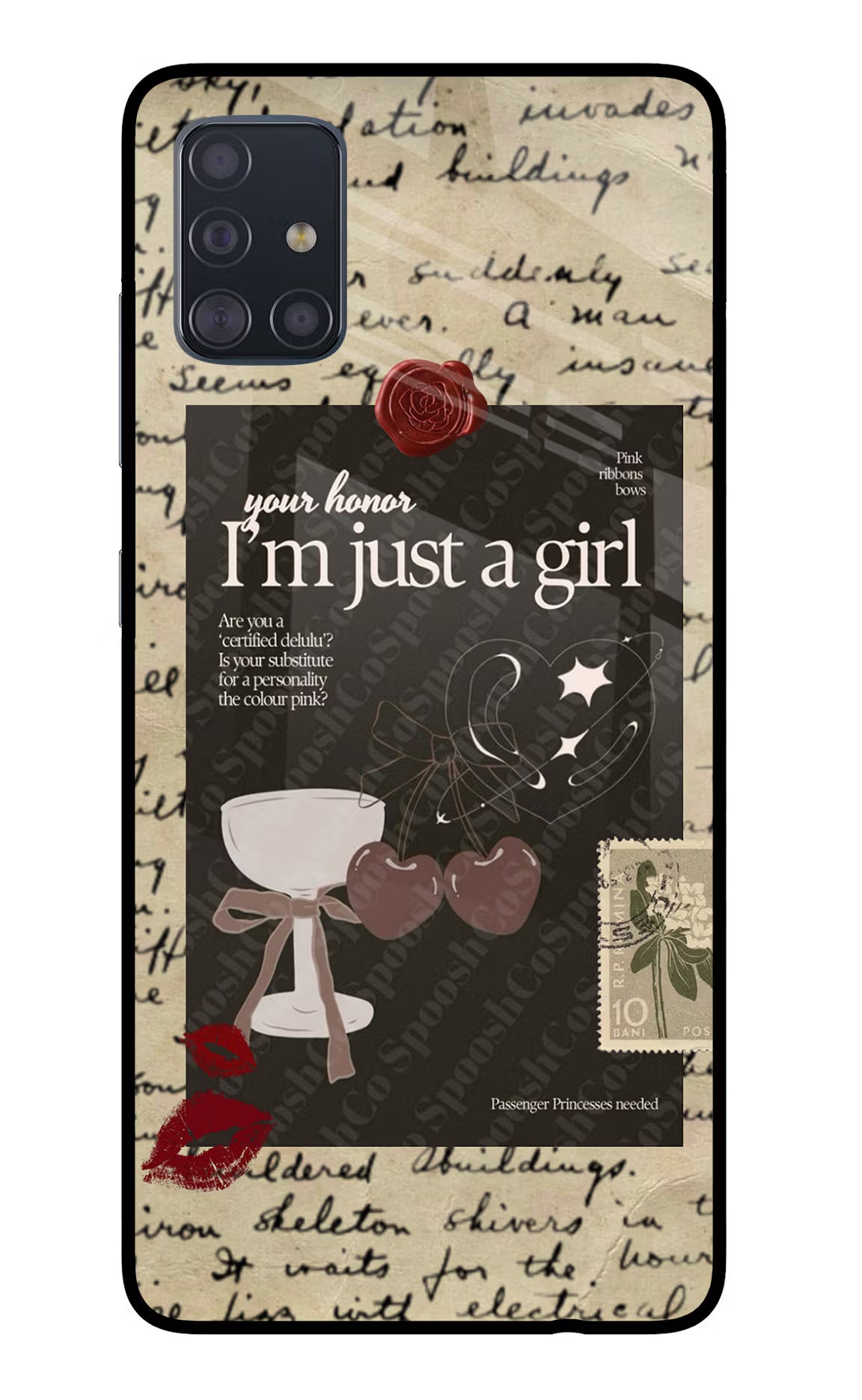 I am just a girl Samsung A51 Glass Case Back Cover by Casekaro