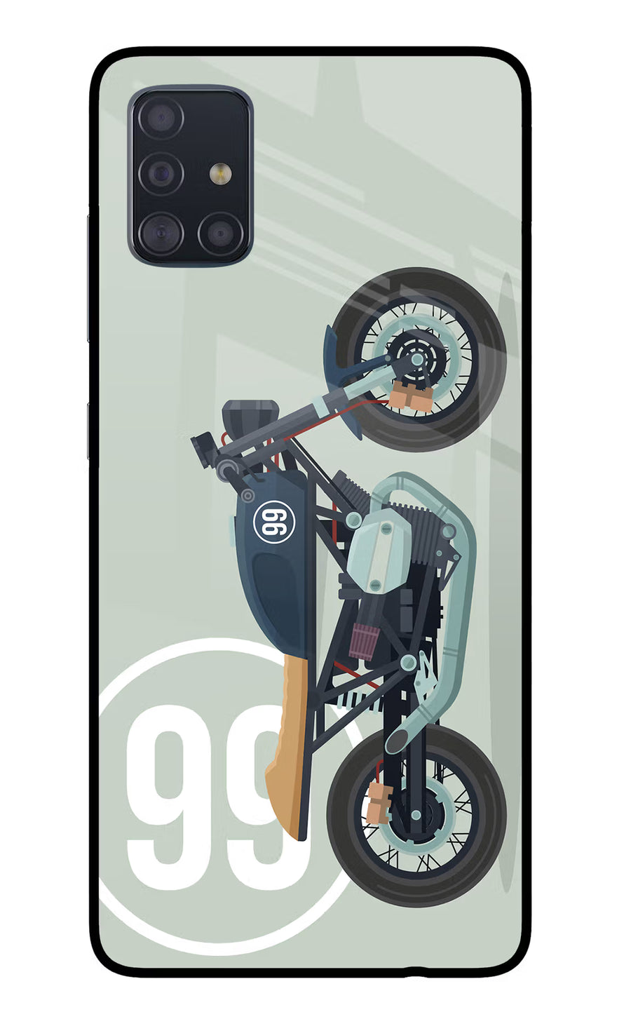 Classic Cafe Racer 99 Samsung A51 Back Cover, Glass case