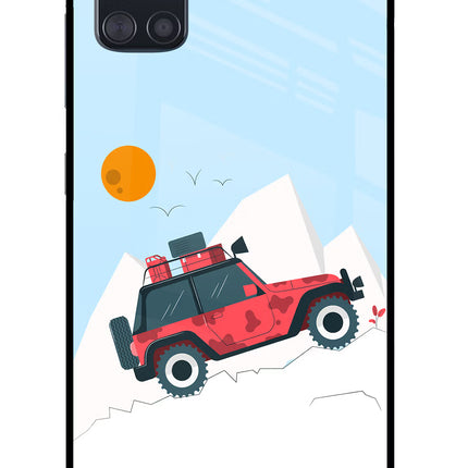 Mountain Trail Beast Samsung A51 Glass Case Back Cover by Casekaro
