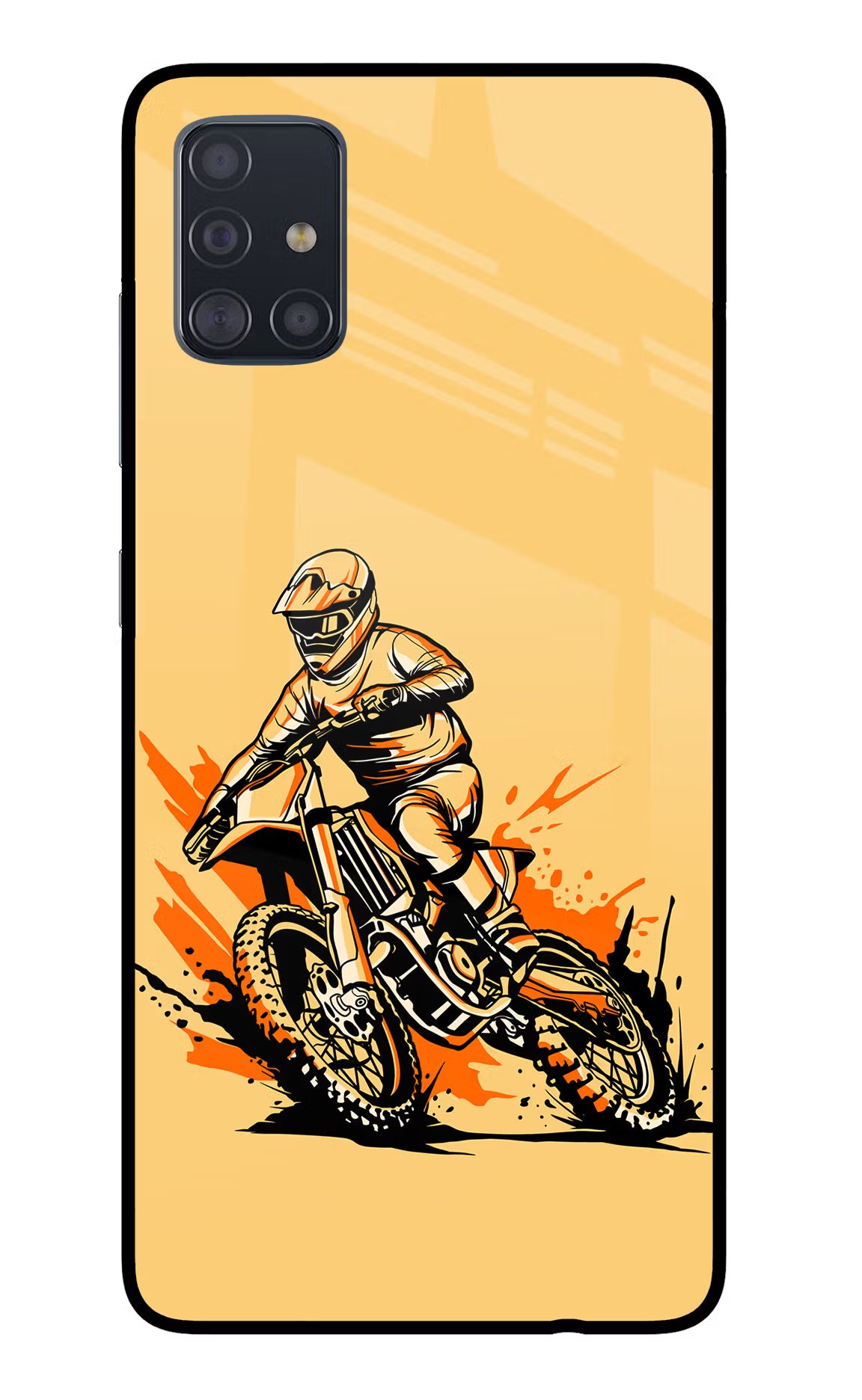 Off-Road Fury Samsung A51 Glass Case Back Cover by Casekaro