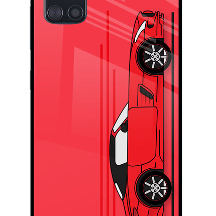 Red Velocity Samsung A51 Glass Case Back Cover by Casekaro