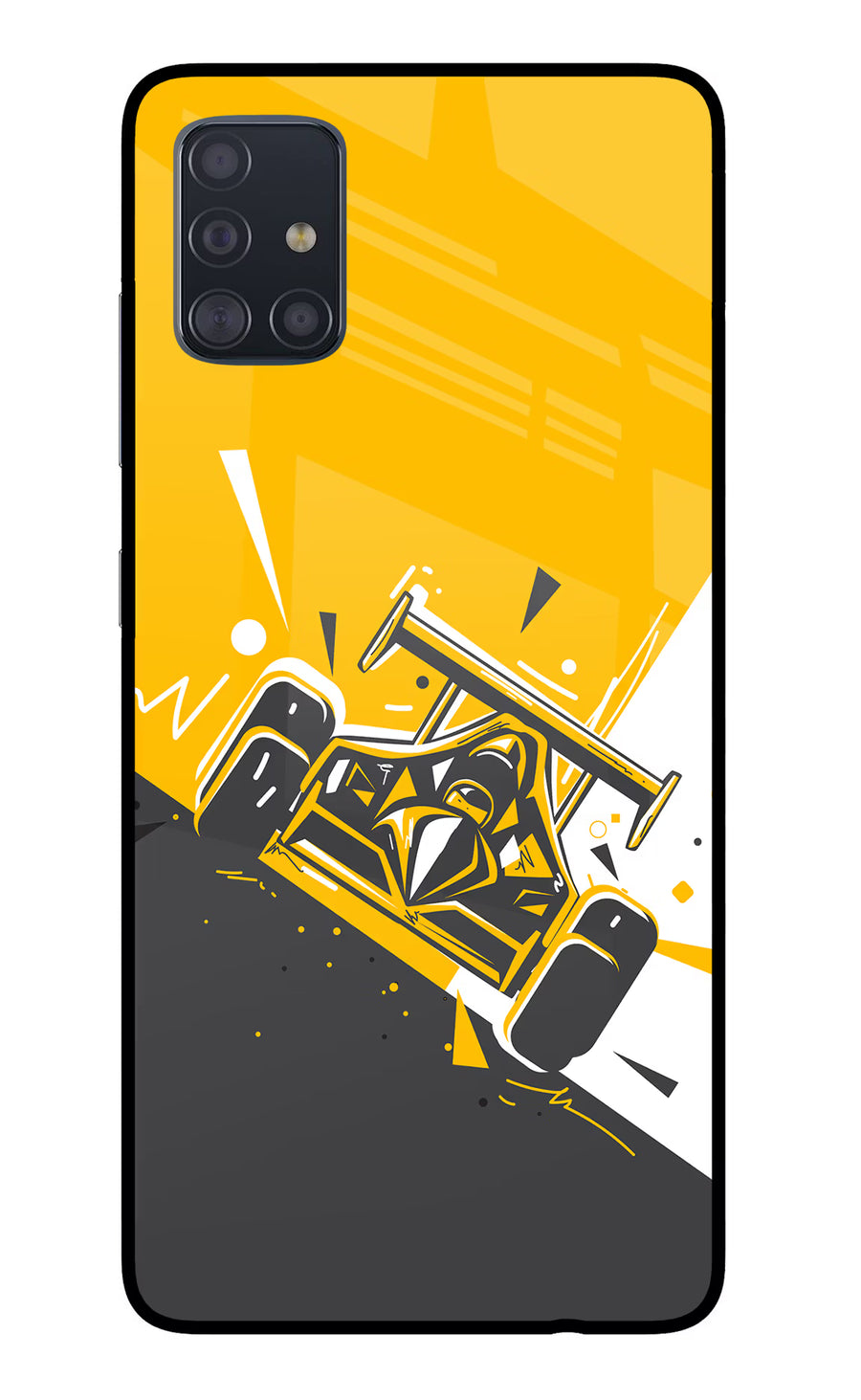 Track King Samsung A51 Back Cover, Glass case
