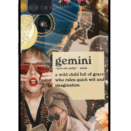 Gemini Zodiac Samsung A51 Glass Case Back Cover by Casekaro