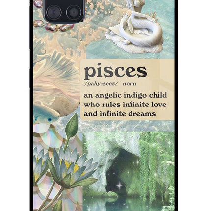 Pisces Zodiac Samsung A51 Glass Case Back Cover by Casekaro