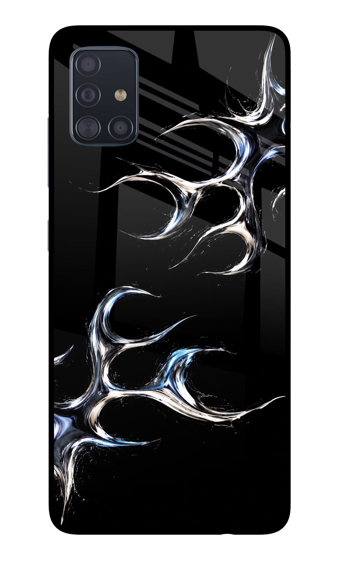 Chrome Tribal Samsung A51 Glass Case Back Cover by Casekaro