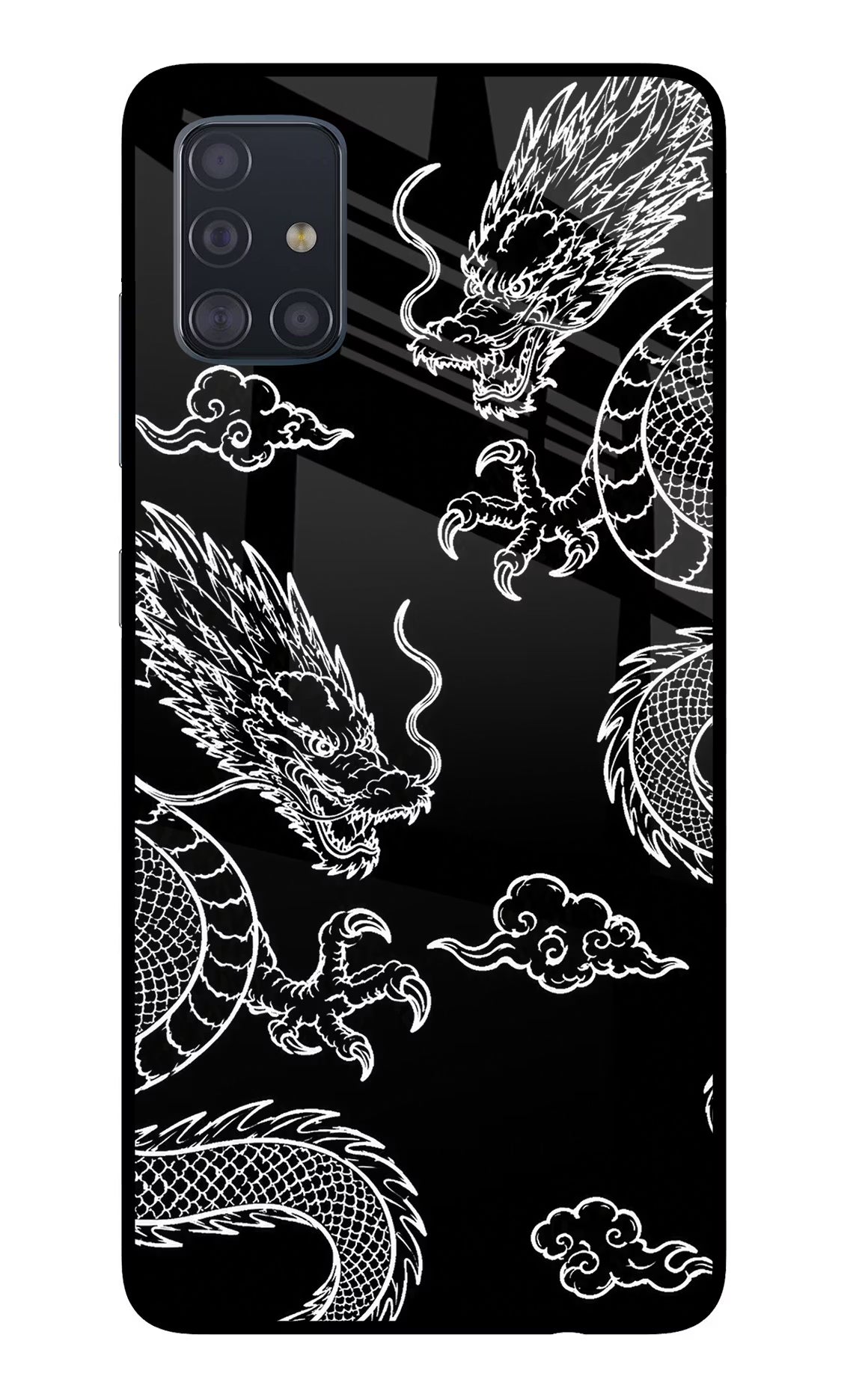 Twin Dragons Samsung A51 Glass Case