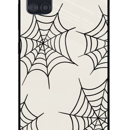 Spider Web Samsung A51 Glass Case Back Cover by Casekaro