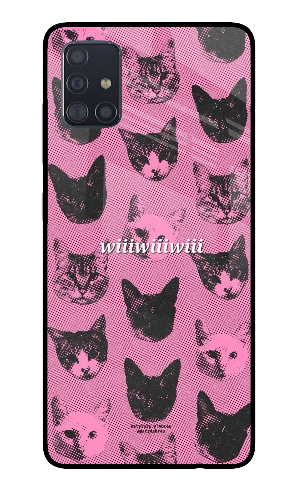 Pink Cats Samsung A51 Glass Case Back Cover by Casekaro