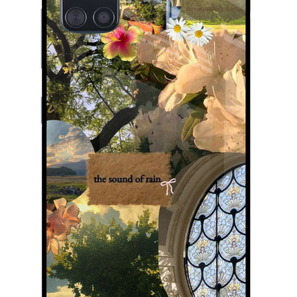 Rain Samsung A51 Glass Case Back Cover by Casekaro