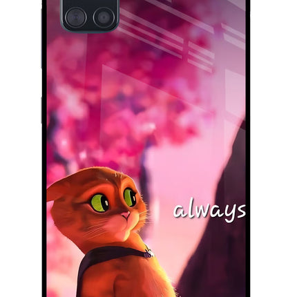 Always Cat Samsung A51 Glass Case Back Cover by Casekaro