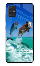 Dolphin vs Cow Samsung A51 Glass Case