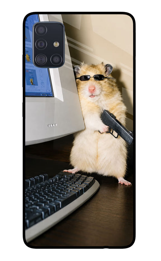 Hacker Hamster Samsung A51 Glass Case