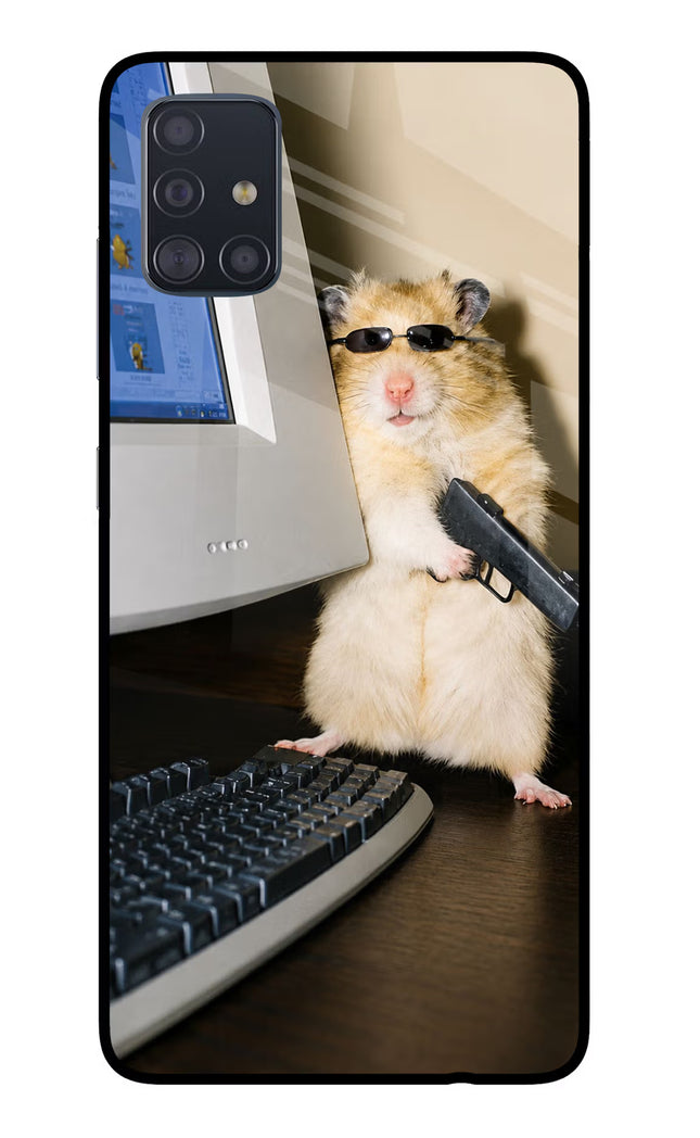 Hacker Hamster Samsung A51 Glass Case