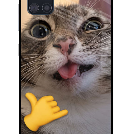 Silly Cat Call Samsung A51 Glass Case