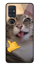 Silly Cat Call Samsung A51 Glass Case