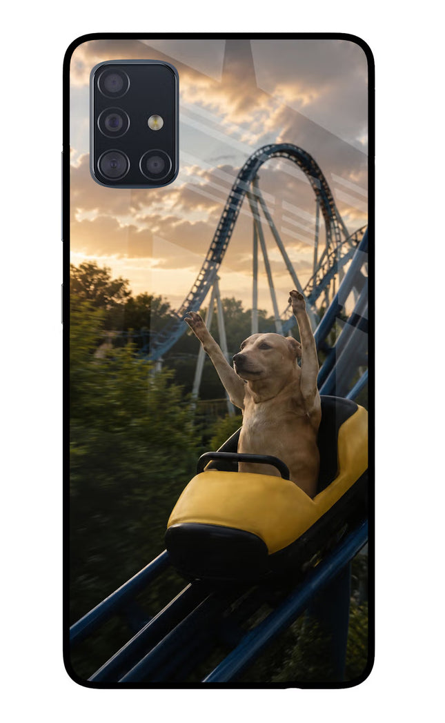 Rollercoaster Dog Samsung A51 Glass Case
