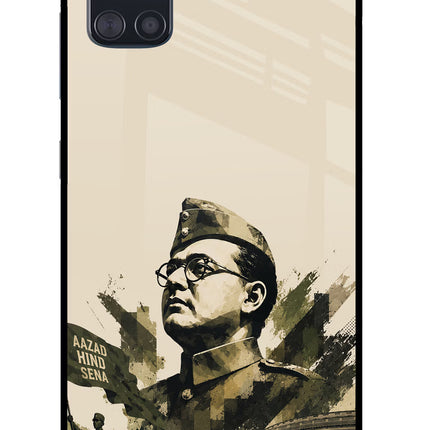 Netaji Rising Samsung A51 Glass Case Back Cover by Casekaro